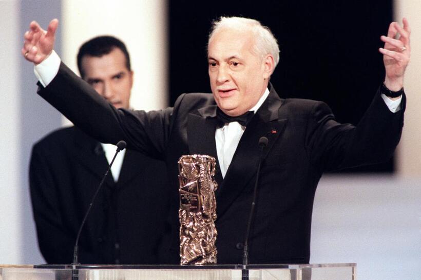 Michel Serrault at the 21th Nuit des Cesar ceremony as he was awarded for thebest actor for the film "Nelly et M.Arnaud".