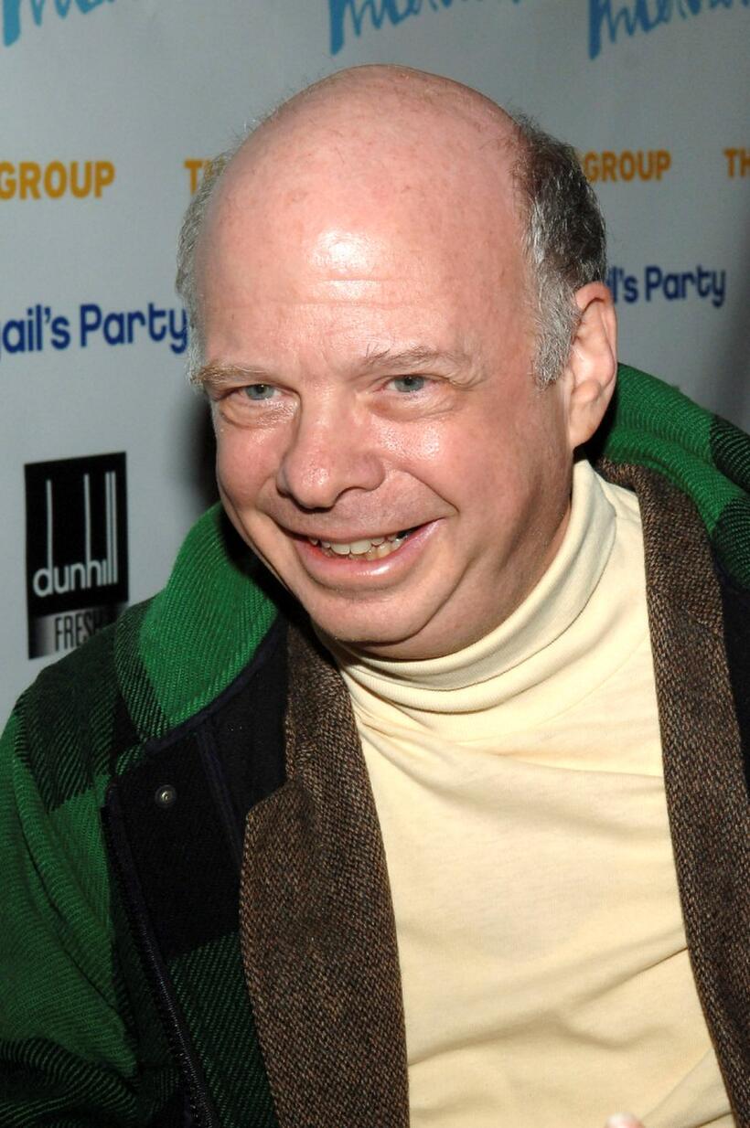 Wallace Shawn at the opening night party of "Abigail's Party."