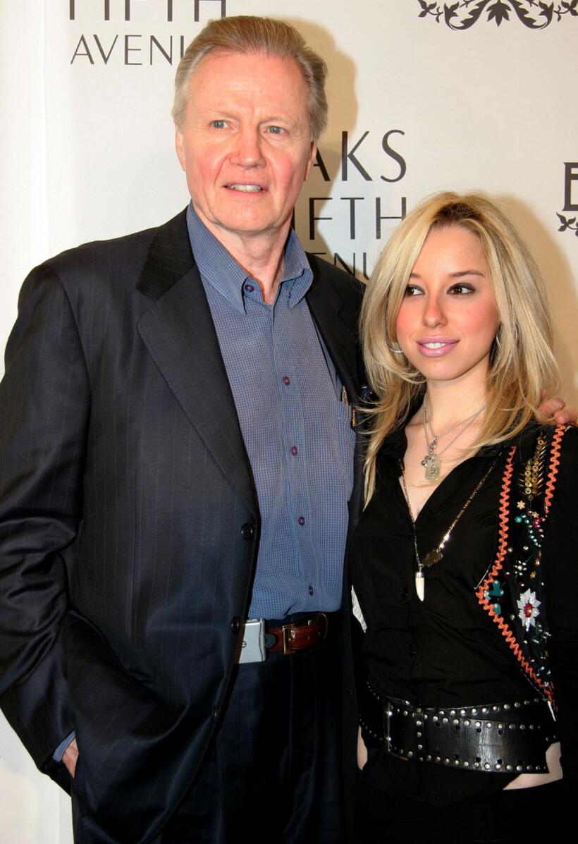 Jon Voight and Skyler Shaye at the launch of the new line of contemporary clothing at Saks Fifth Avenue.
