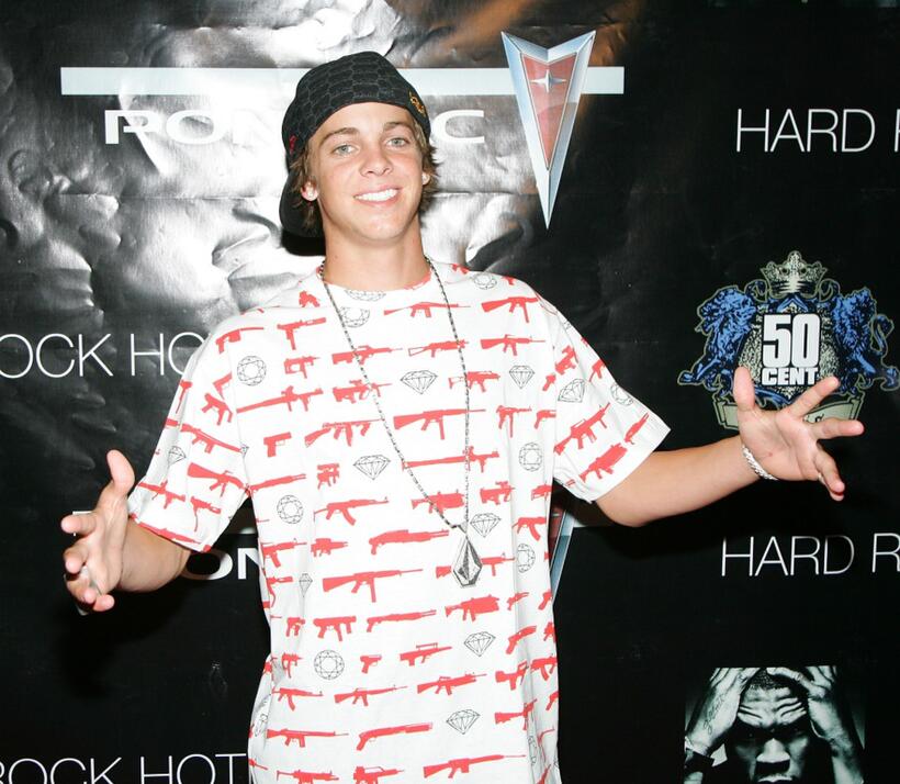 Ryan Sheckler at the concert by rapper 50 Cent.