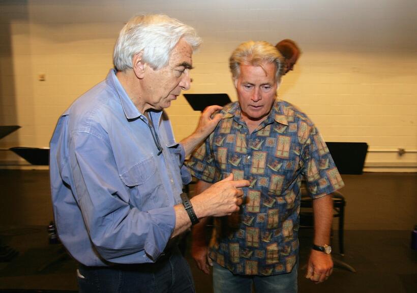 Martin Sheen and director Gordon Davidson at the rehearsal for the benefit reading of "The Trial Of The Catonsville Nine".
