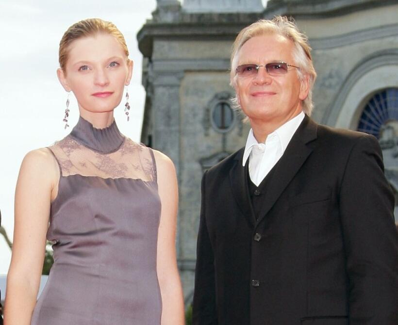 Agata Buzek and Andrzej Seweryn at the premiere of "Nightwatching" during the 64th Venice Film Festival.