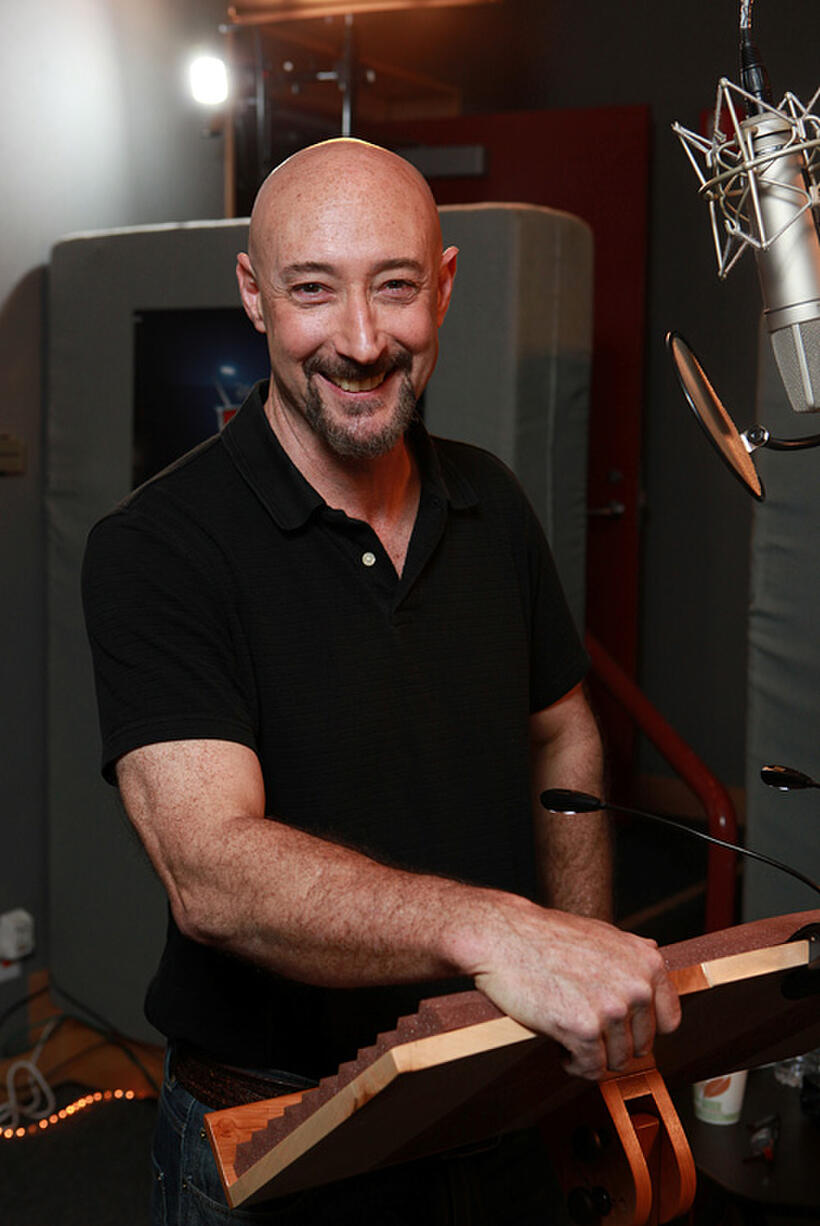 Lloyd Sherr on the set of "Cars 2."