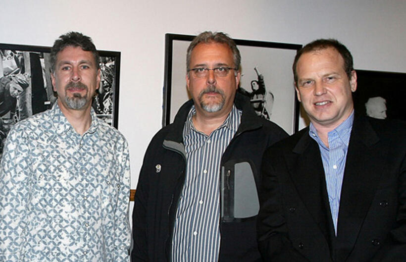 Craig Berkey, Skip Lievsay and Peter Kurland at the question and answer session of "No Country For Old Men."