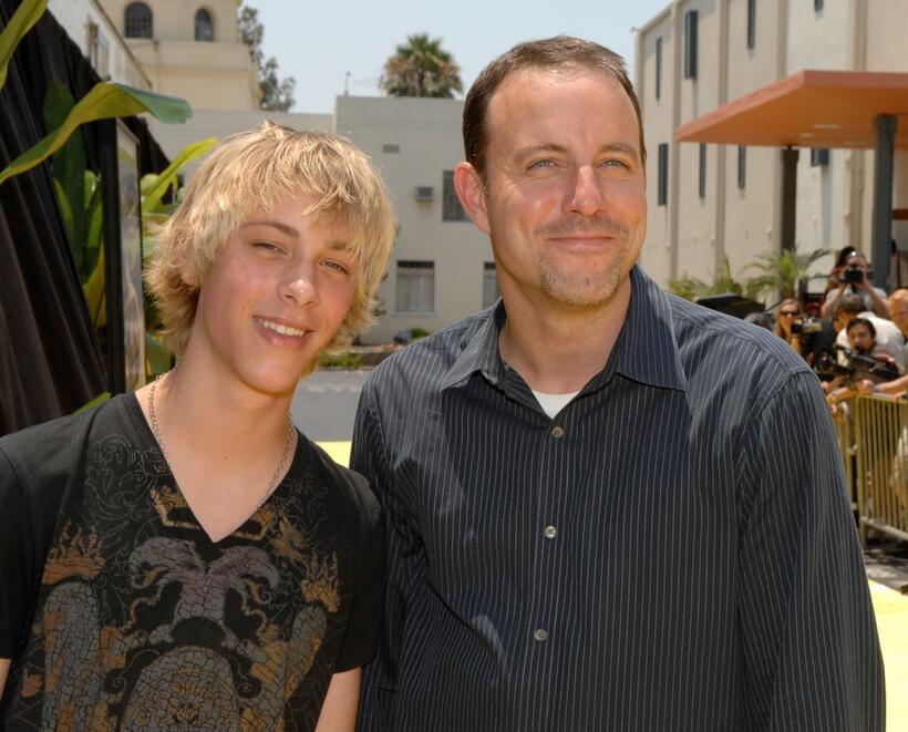 Zack Shada and Director Kirk DeMicco at the premiere of "Space Chimps."