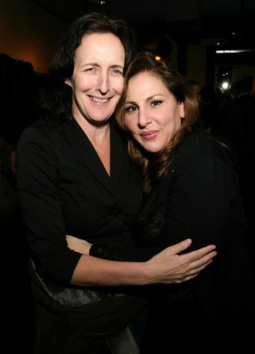 Kathy Najimy and Fiona Shaw at the after party for Kathy and Mo's greatest hits.