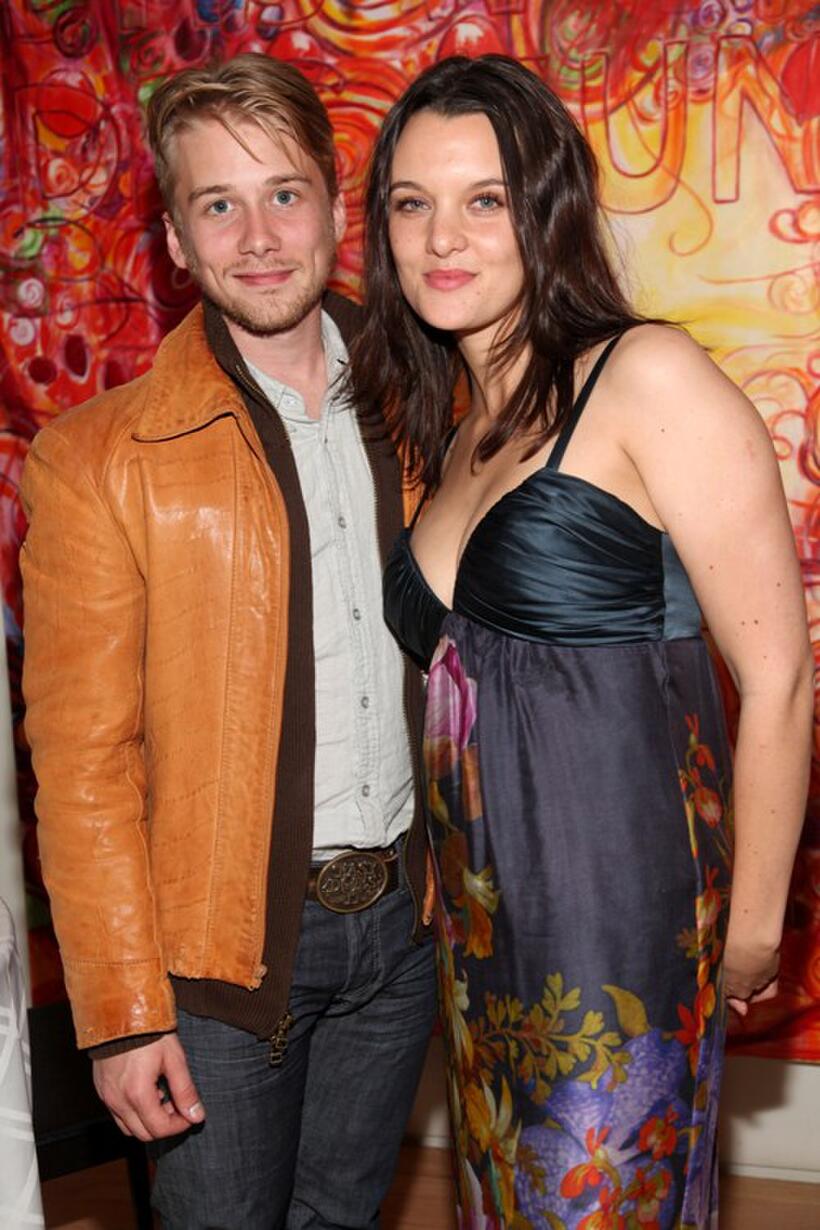 Lou Taylor Pucci and Frankie Shaw at the after party of the New York premiere of "Explicit Ills."