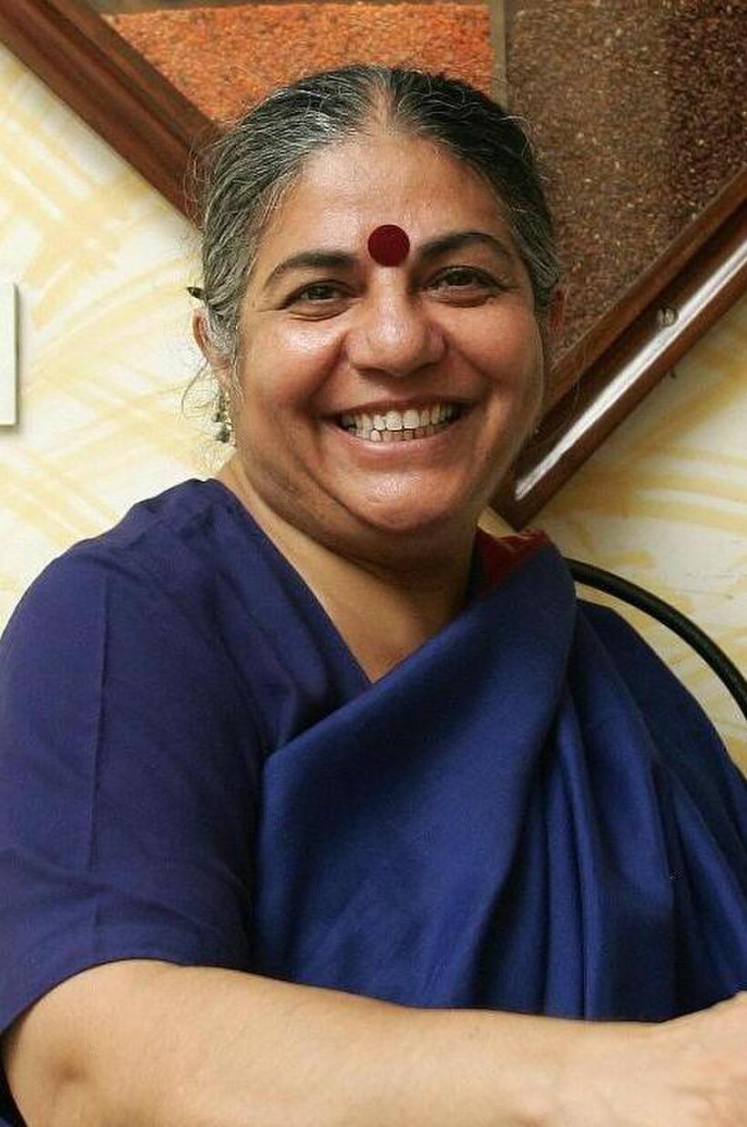 Dr. Vandana Shiva at the office in New Delhi.