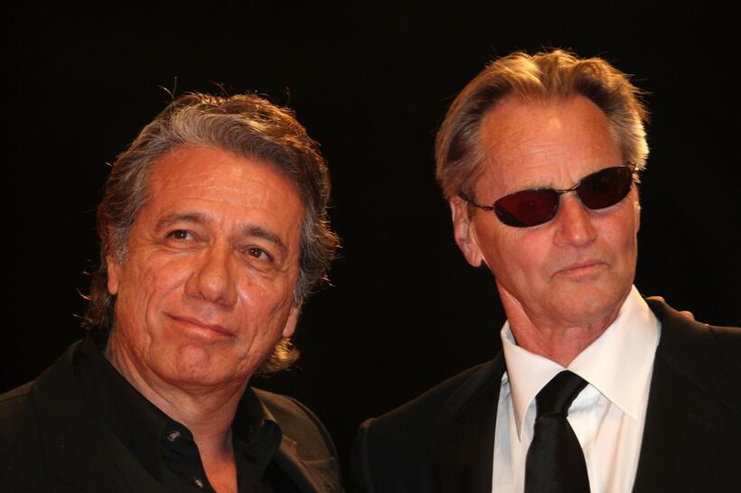Sam Shepard and Edward James Olmos at "The Assassination of Jesse James By The Coward Robert Ford" premiere in Venice during day 5 of the 64th Venice Film Festival.