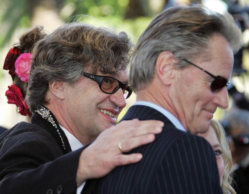 Sam Shepard and Wim Wenders at the screening of the film "Dont Come Knocking" at the 58th edition of the Cannes International Film Festival.