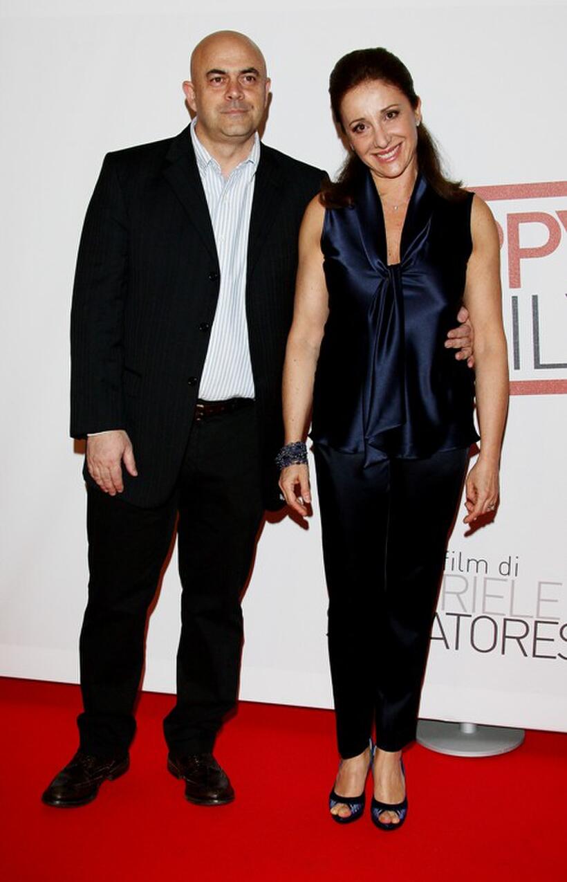 Maurizio Crozza and Carla Signoris at the premiere of "Happy Family."
