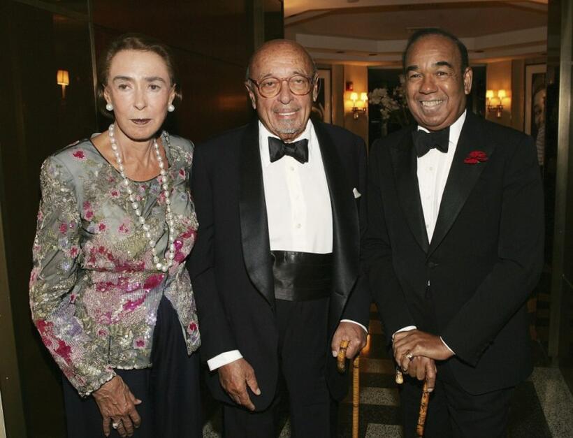 Mica Ertegun, Ahmet Ertegun and Bobby Short at the surprise 80th birthday party short.
