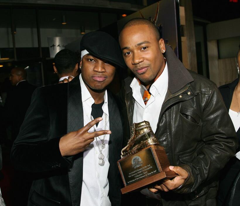 Ne-Yo and Columbus Short at the premiere of "Stomp The Yard."