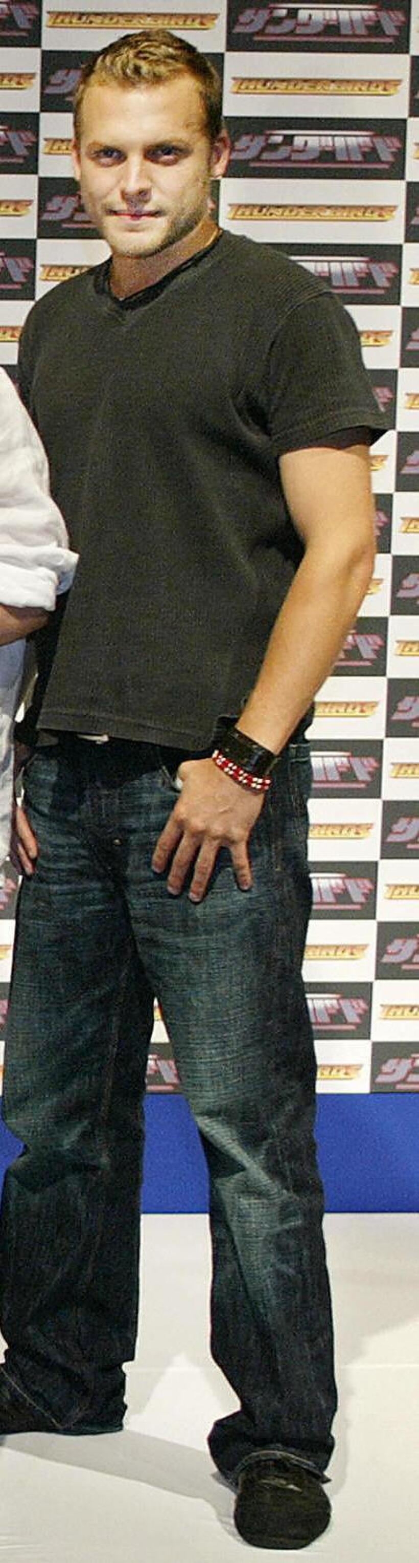 Lex Shrapnel at the press conference of "Thunderbirds."