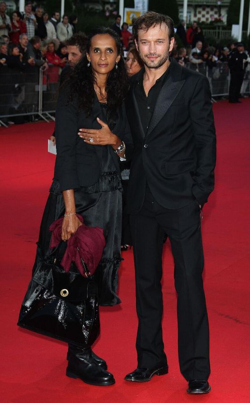 Karine Silla and Vincent Perez at the screening of "Mama Mia" during the opening ceremony of the 34th Film Festival.
