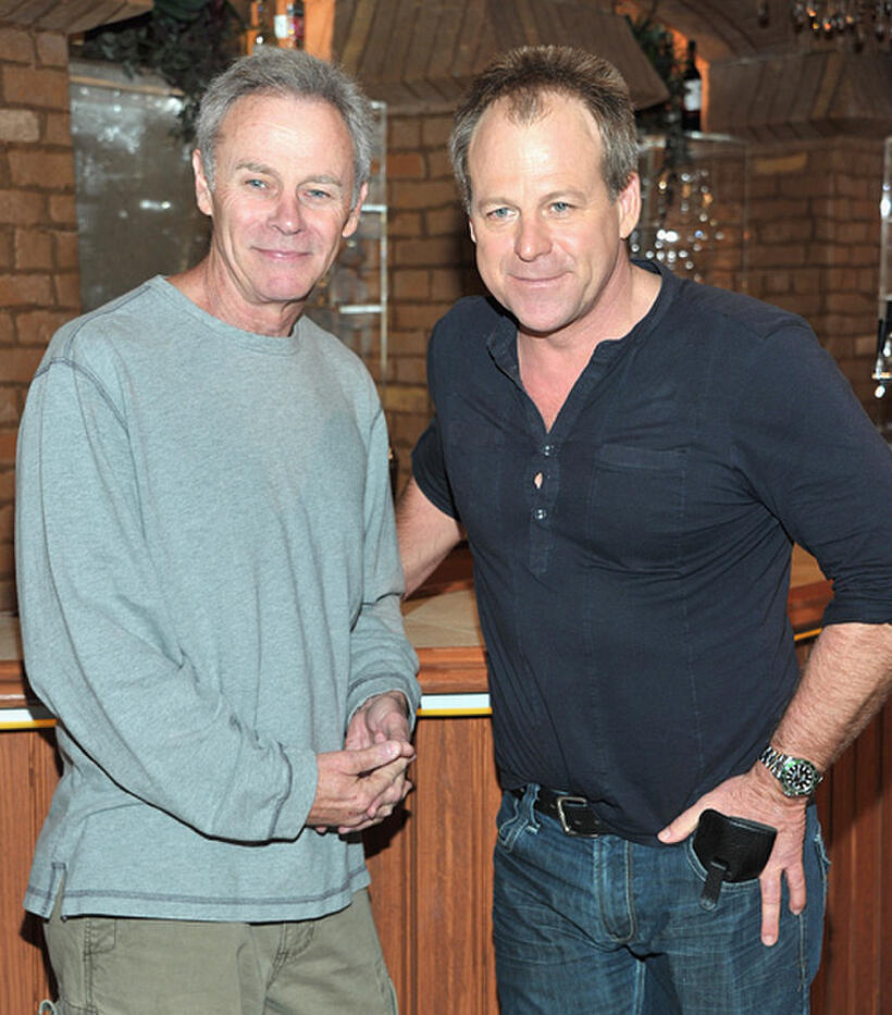 Tristian Rogers and Kin Shriner at the CBS "The Young And The Restless" 38th Anniversary Cake Cutting Ceremony in California.