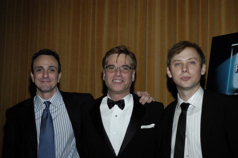 Hank Azaria, Aaron Sorking and Jimmi Simpson at the "The Farnsworth Invention" after party.