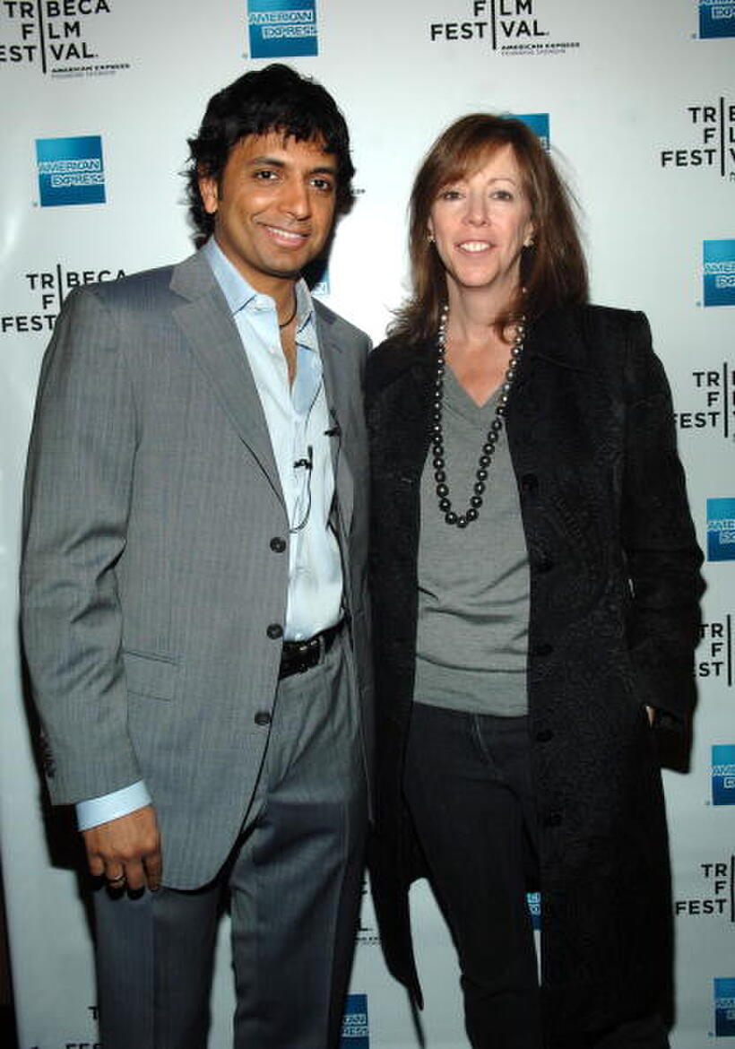 M. Night Shyamalan and Tribeca Film Festival founder Jane Rosenthal at the Tribeca Film Festival.