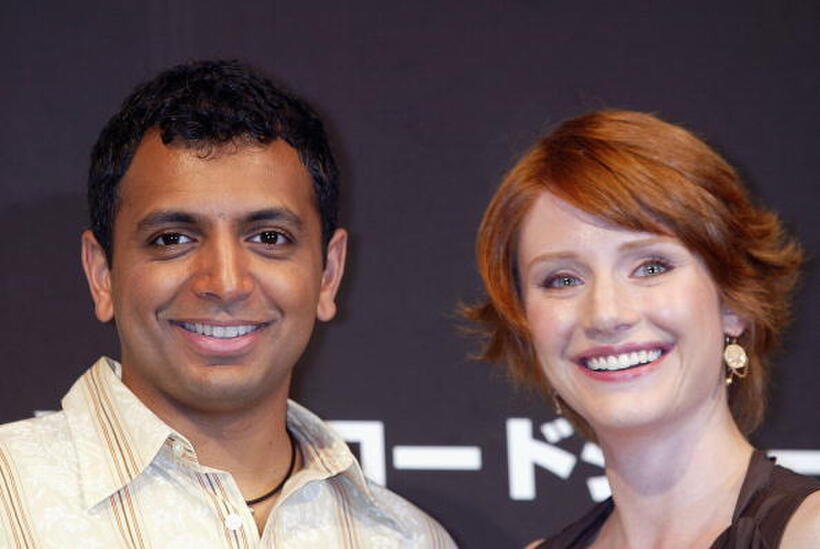 M. Night Shyamalan and Bryce Dallas Howard at the press conference for "The Village".