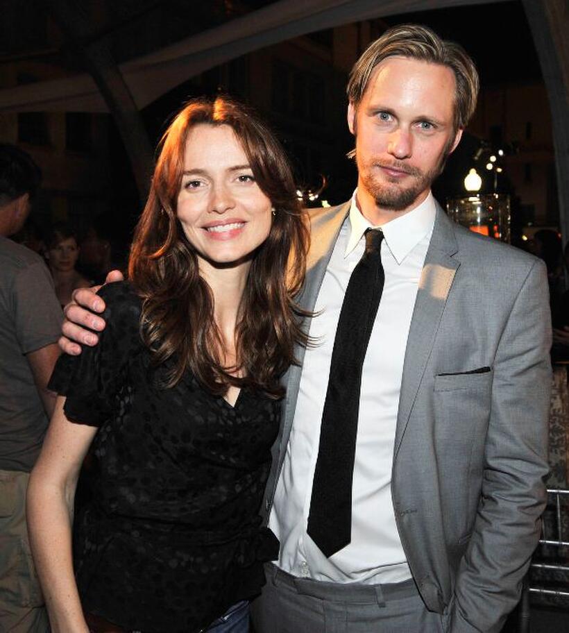 Saffron Burrows and Alexander Skarsgard at the after party of the premiere of "True Blood."
