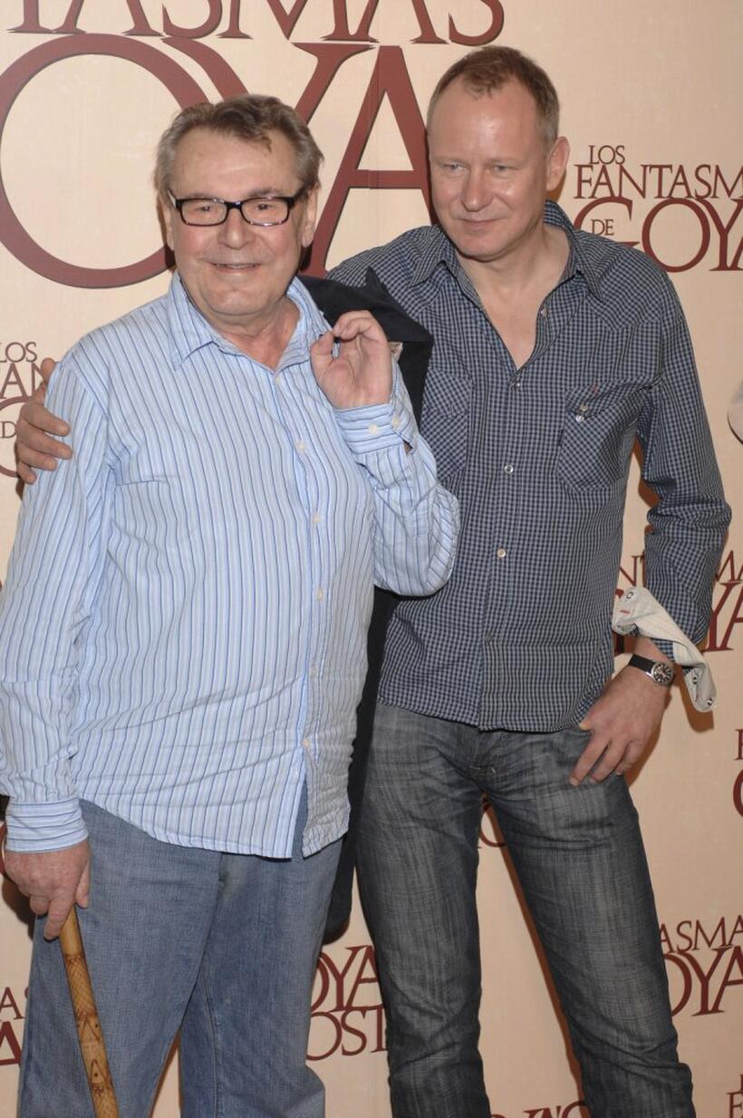 Stellan Skarsgard and Milos Forman at the photocall for "Goyas Ghosts."