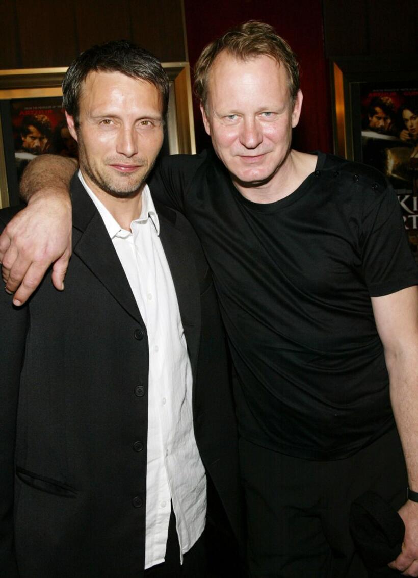 Stellan Skarsgard and Mads Mikkelsen at the world premiere of "King Arthur."