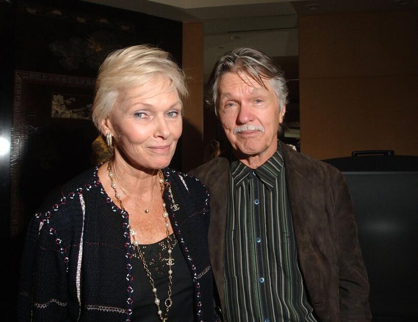 Tom Skerritt and (Exclusive Access) Chanels Bernadette Rendall at the Toronto International Film Festival gala presenation of the film "Bonneville" .