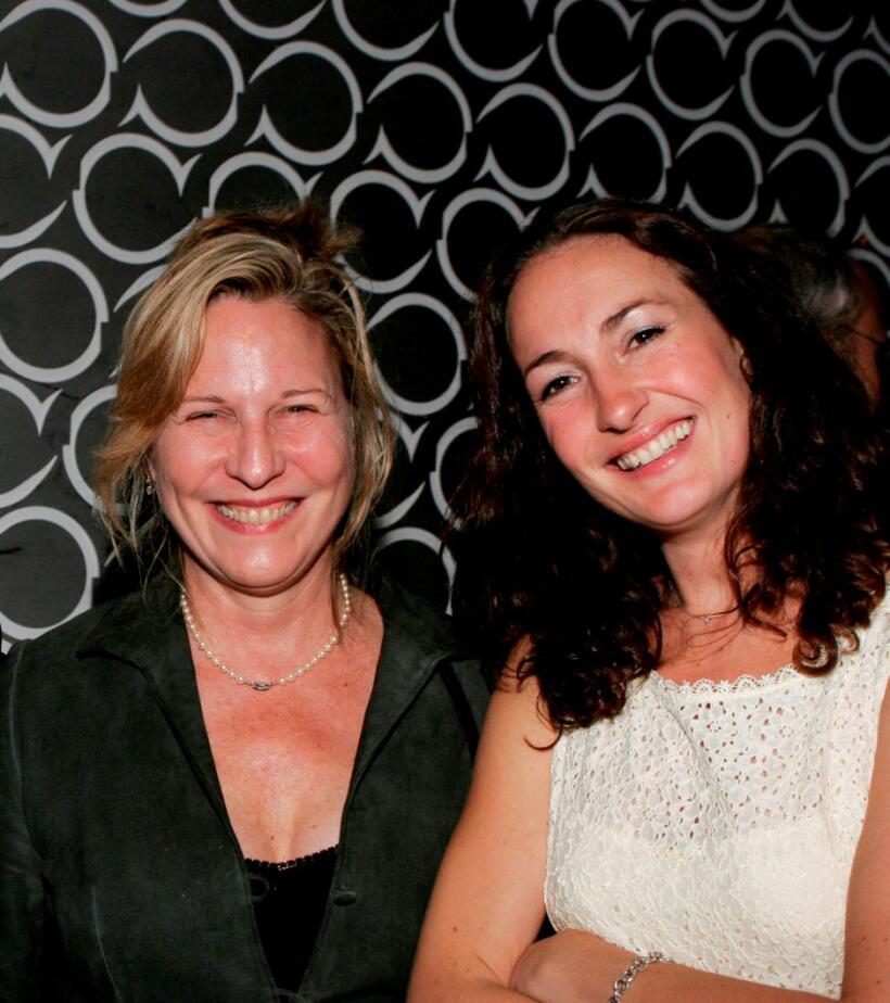 Kate Skinner and Nina Jacques at the after party of the opening of "Cycling Past The Matterhorn."