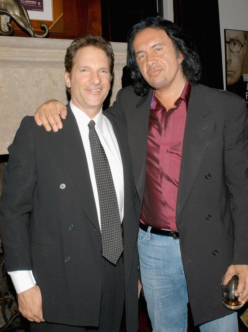 Producer Peter Guber and Gene Simmons at the Wesley Clark at Gubers.