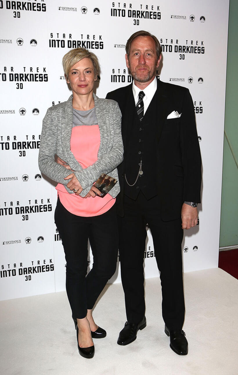 Miranda Sawyer and Michael Smiley at the IMAX 3D premiere of "Star Trek Into Darkness."
