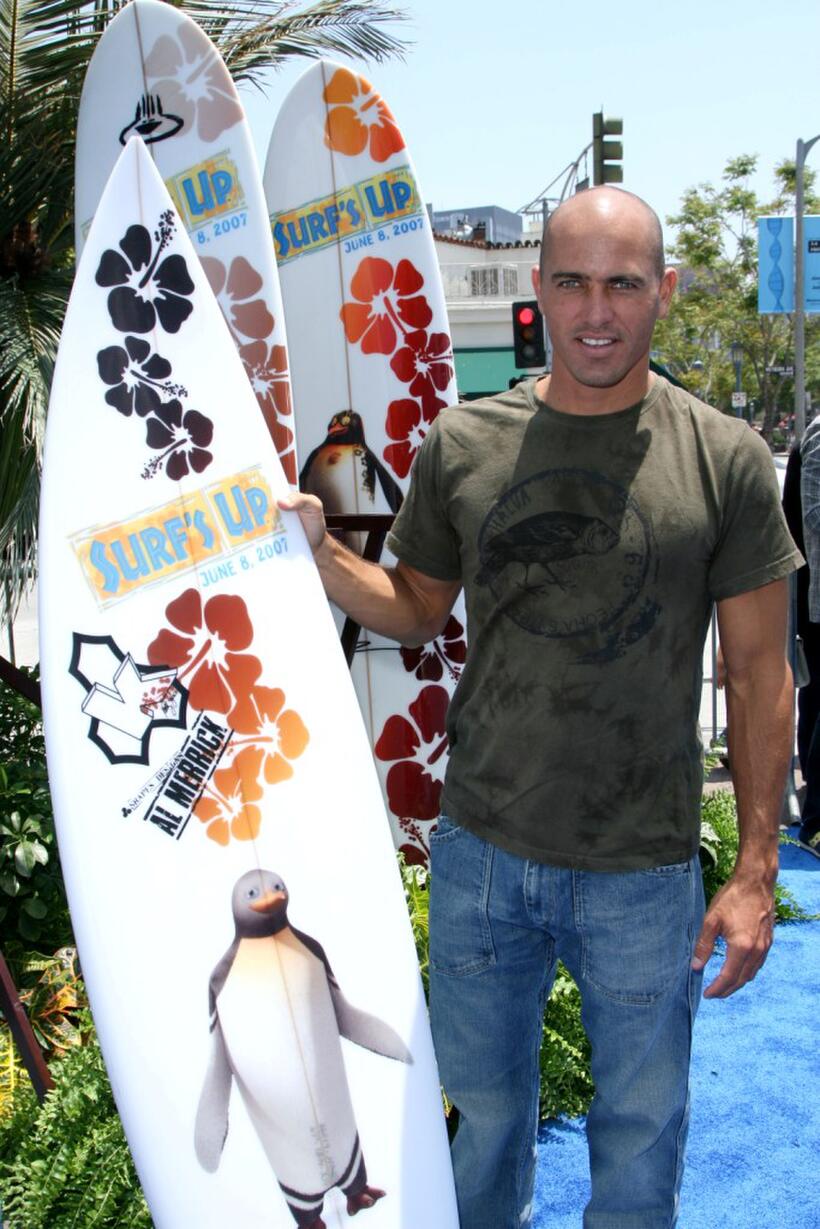 Kelly Slater at the premiere of "Surfs Up."