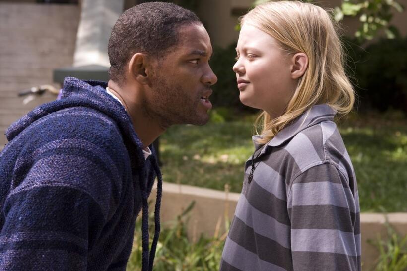 Will Smith as Hancock and Daeg Faerch as Michel in "Hancock."