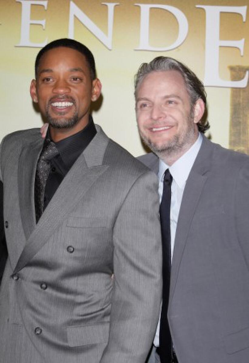 Will Smith and Francis Lawrence at the Paris premiere of "I Am Legend."