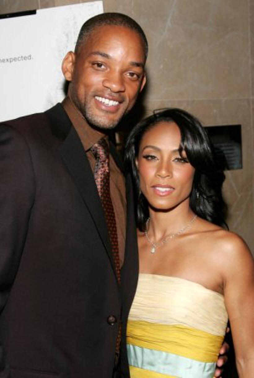 Will Smith and Jada Pinkett Smith at the New York premiere of "Reign Over Me."