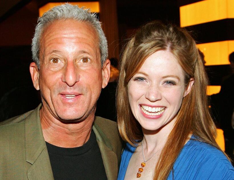 Bobby Slayton and Betsy Kahl at the grand opening of "Stomp Out Loud" show.