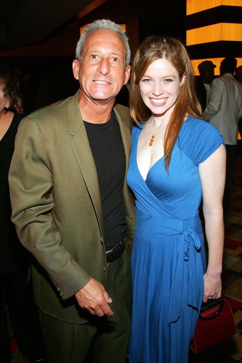 Bobby Slayton and Betsy Kahl at the grand opening of "Stomp Out Loud" show.