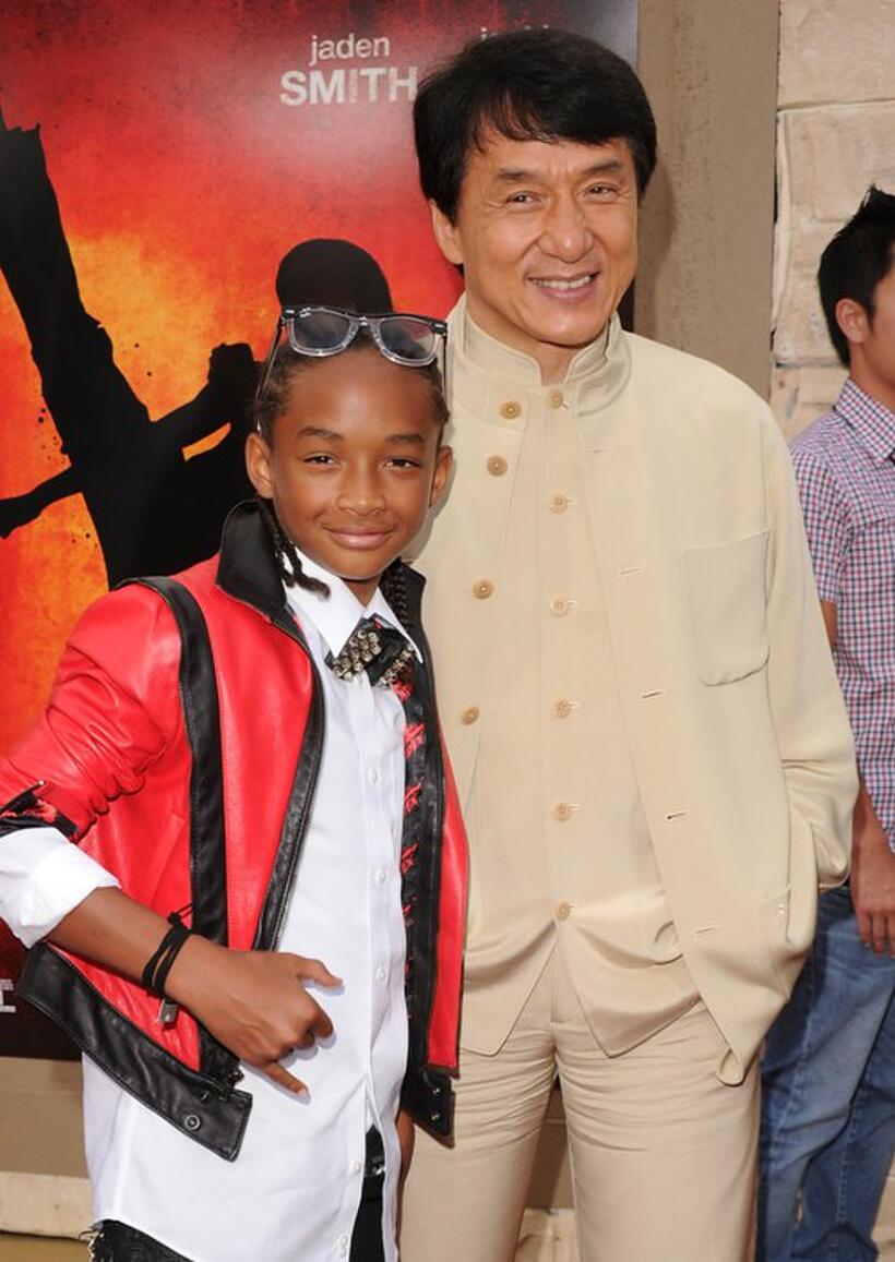 Jaden Smith and Jackie Chan at the Los Angeles premiere of "The Karate Kid."