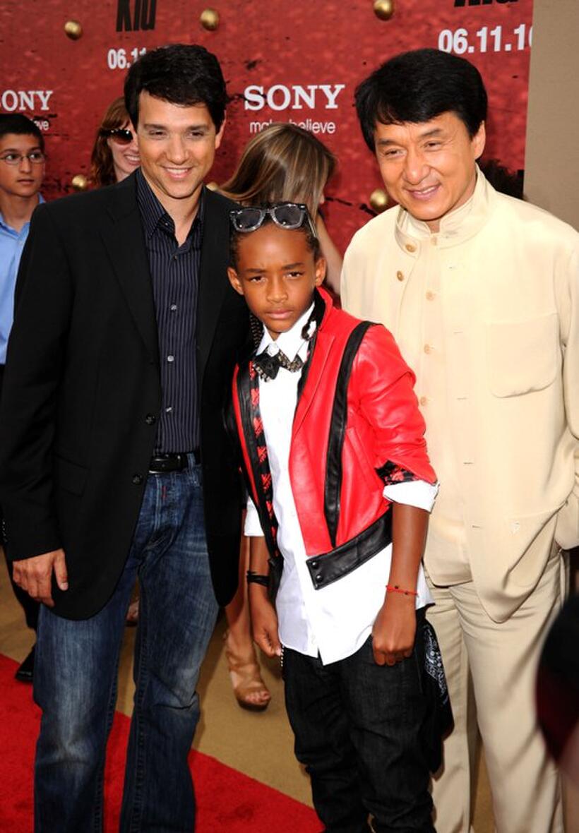 Ralph Macchio, Jaden Smith and Jackie Chan at the after party of the premiere of "The Karate Kid."