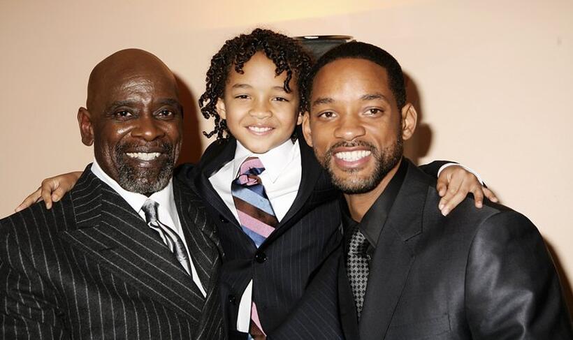Chris Gardner, Jaden Smith and Will Smith at the UK premiere of "The Pursuit of Happyness."