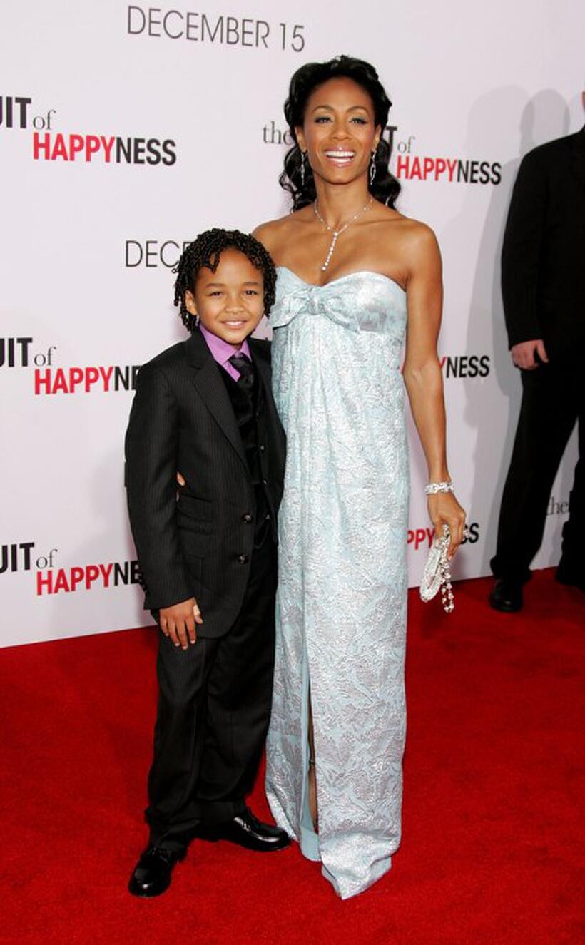 Jaden Smith and Jada Pinkett Smith at the World premiere of "The Pursuit of Happyness."