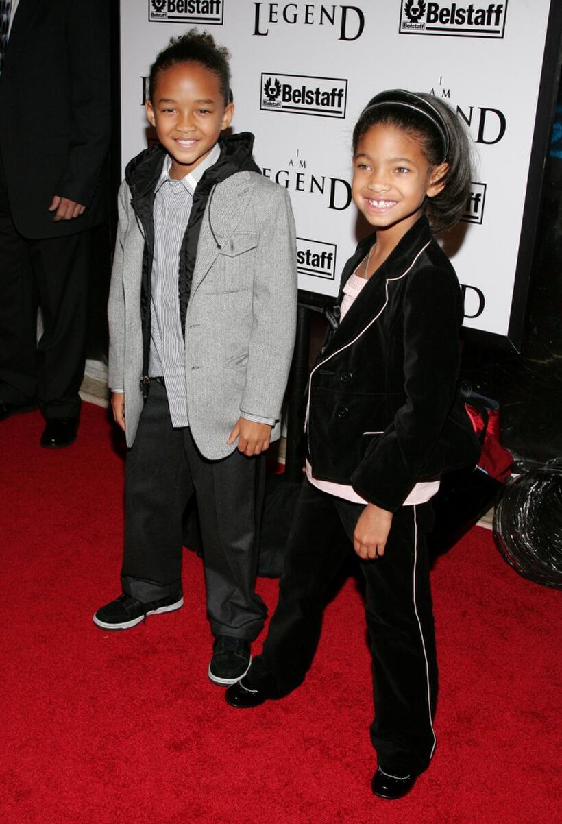 Jaden Smith and Willow Smith at the premiere of "I Am Legend."
