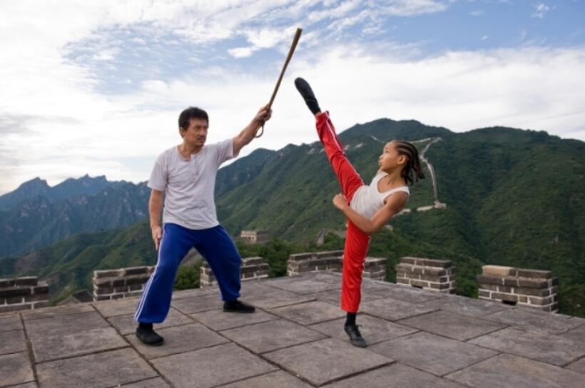 Jackie Chan as Mr. Han and Jaden Smith as Dre Parker in "The Karate Kid."