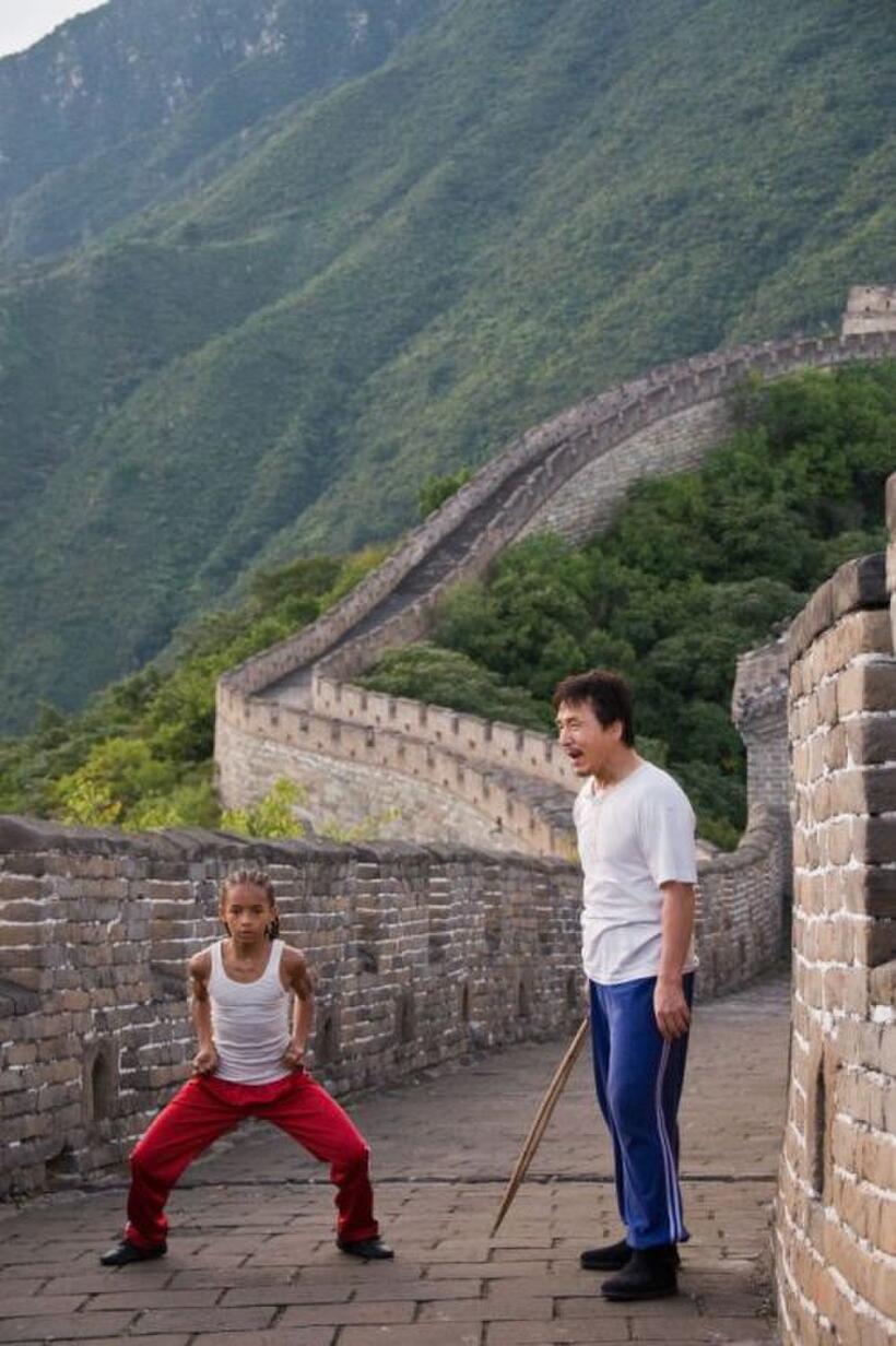 Jaden Smith and Jackie Chan in "The Karate Kid."
