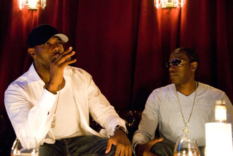 Director Antoine Fuqua and Wesley Snipes on the set of "Brooklyn's Finest."