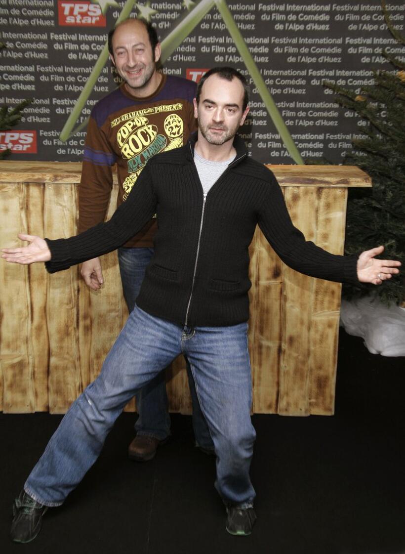 Kad Merad and Bruno Solo at the opening night of the 10th Comedian Film Festival of "L'Alpe d'Huez."