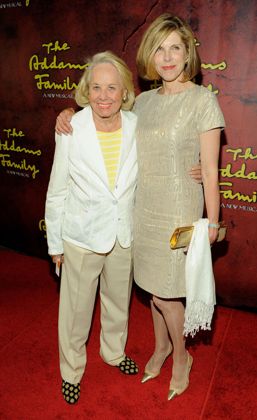 Liz Smith and Christine Baranski at the Broadway opening of "The Addams Family" in New York.