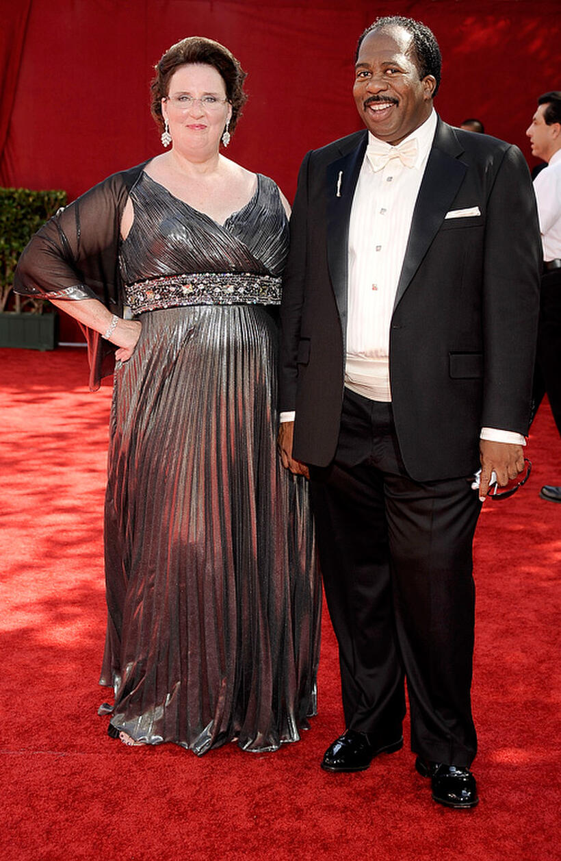 Phyllis Smith and Leslie David Baker at the 61st Primetime Emmy Awards in California.