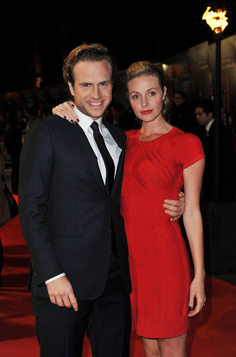 Rafe Spall and Elize du Toit at the premiere of "Anonymous" during the 55th BFI London Film Festival.
