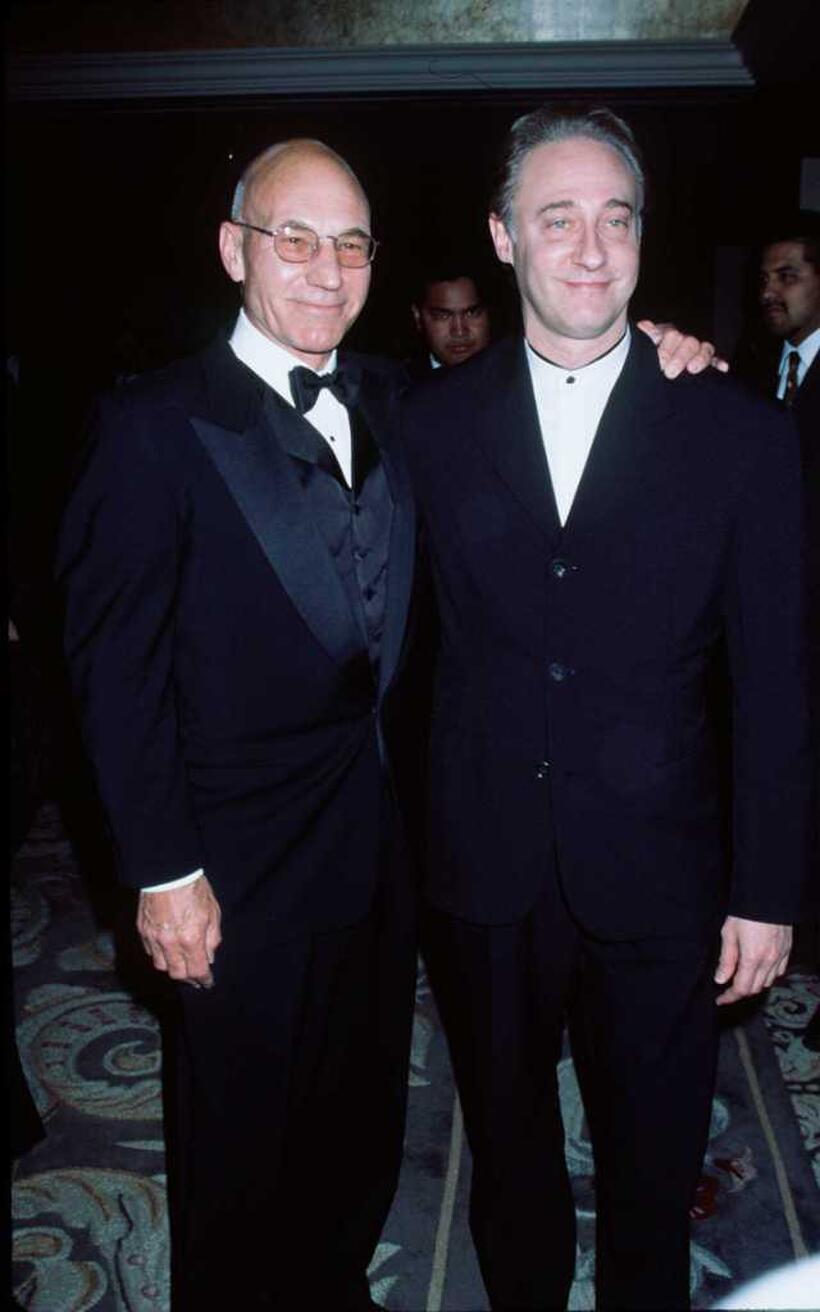 Brent Spiner and Patrick Stewart at the 34th Annual Humanitarian Award Dinner honoring Viacom chairman Sumner M. Redstone.