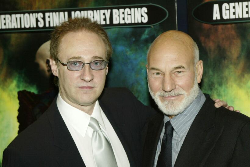 Brent Spiner and Patrick Stewart at the UK premiere of "Star Trek Nemesis."